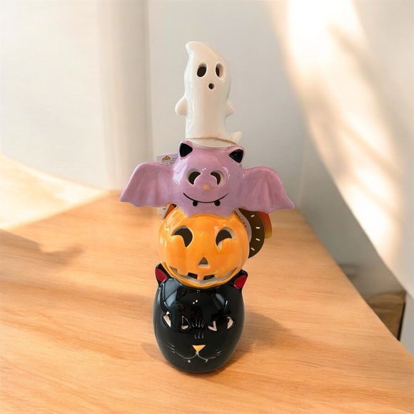 NEW Candy Corn Lane Ghost Bat Pumpkin Cat LED Lighted Decor Halloween Light Up - Picture 8 of 9